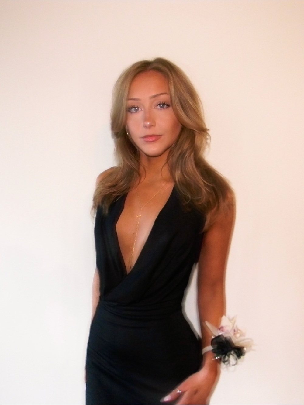 Elegant Black Deep V Cocktail Dress